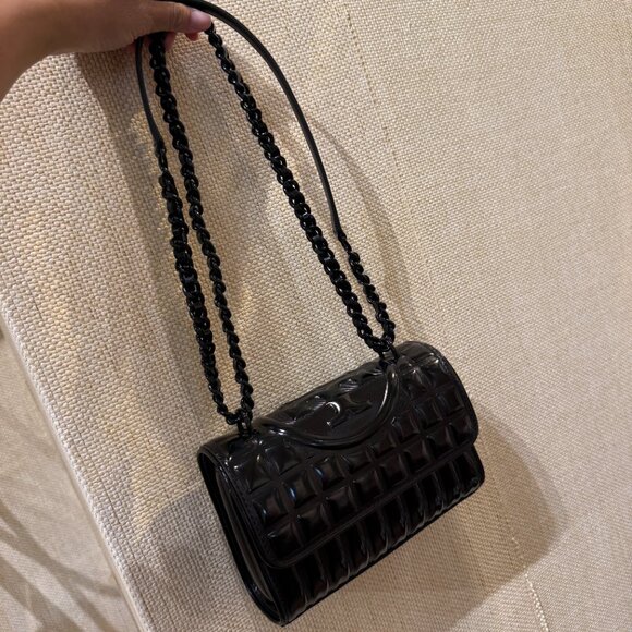 Tory Burch SMALL FLEMING METALLIC QUILT CONVERTIBLE SHOULDER BAG 155938 $548 - Picture 8 of 11